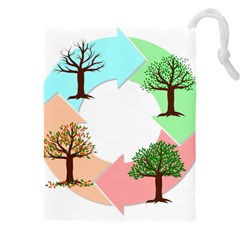 Seasons-of-the-year-year-tree Drawstring Pouch (5xl) by 99art