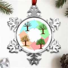 Seasons-of-the-year-year-tree Metal Small Snowflake Ornament