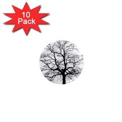 Tree-silhouette-winter-plant 1  Mini Magnet (10 Pack)  by 99art