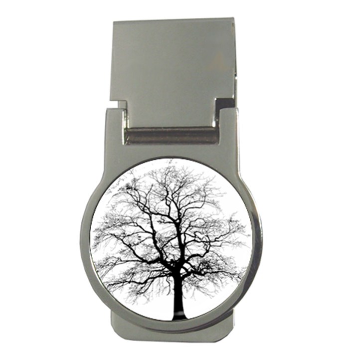 Tree-silhouette-winter-plant Money Clips (Round) 