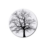 Tree-silhouette-winter-plant Rubber Coaster (Round) Front