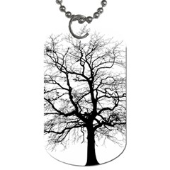 Tree-silhouette-winter-plant Dog Tag (one Side) by 99art