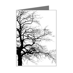 Tree-silhouette-winter-plant Mini Greeting Card by 99art