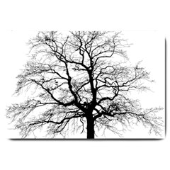 Tree-silhouette-winter-plant Large Doormat