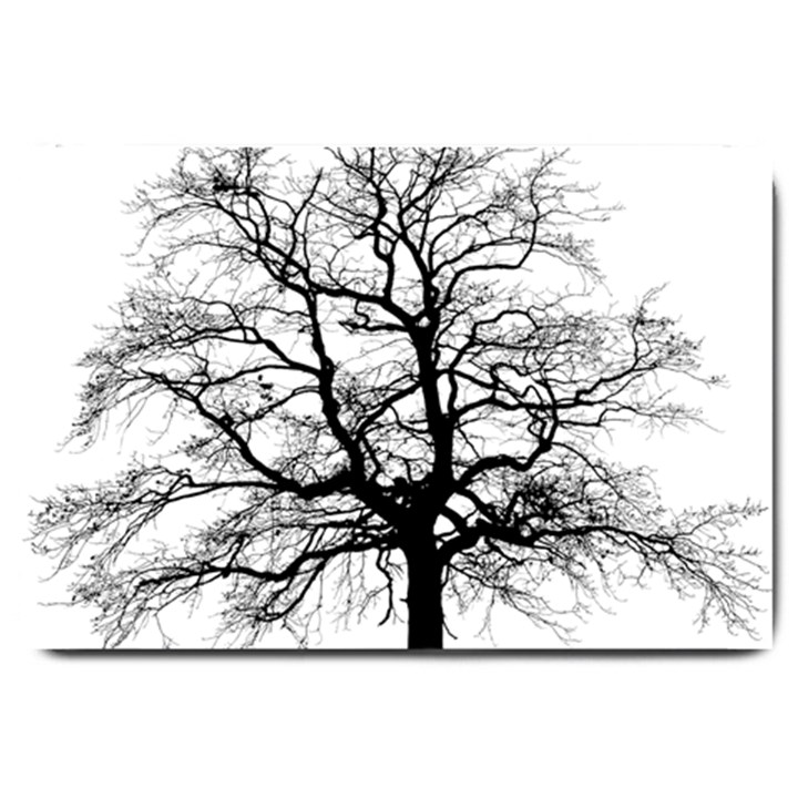 Tree-silhouette-winter-plant Large Doormat