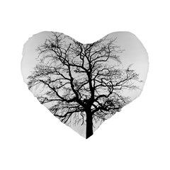 Tree-silhouette-winter-plant Standard 16  Premium Heart Shape Cushions by 99art