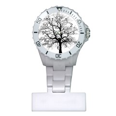 Tree-silhouette-winter-plant Plastic Nurses Watch by 99art