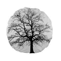 Tree-silhouette-winter-plant Standard 15  Premium Flano Round Cushions by 99art