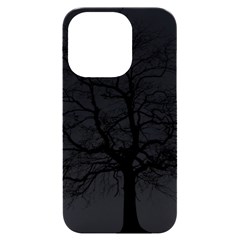 Tree-silhouette-winter-plant Iphone 14 Pro Black Uv Print Case