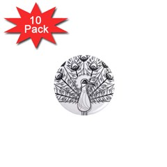 Peacock-plumage-display-bird 1  Mini Magnet (10 Pack) 