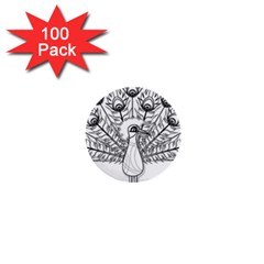 Peacock-plumage-display-bird 1  Mini Buttons (100 Pack) 