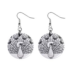 Peacock-plumage-display-bird Mini Button Earrings