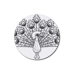 Peacock-plumage-display-bird Rubber Coaster (round)