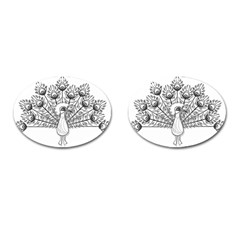 Peacock-plumage-display-bird Cufflinks (oval)