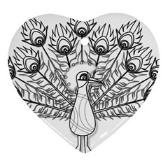 Peacock-plumage-display-bird Heart Ornament (two Sides)