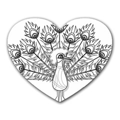 Peacock-plumage-display-bird Heart Mousepad