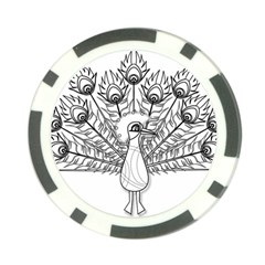 Peacock-plumage-display-bird Poker Chip Card Guard