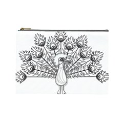 Peacock-plumage-display-bird Cosmetic Bag (large)