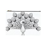 Peacock-plumage-display-bird Cosmetic Bag (Large) Front