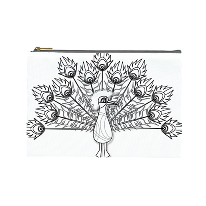 Peacock-plumage-display-bird Cosmetic Bag (Large)