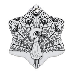 Peacock-plumage-display-bird Snowflake Ornament (two Sides)