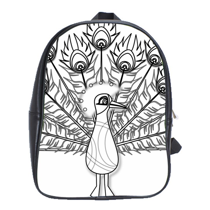 Peacock-plumage-display-bird School Bag (XL)