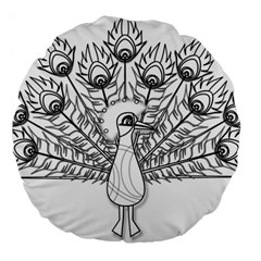 Peacock-plumage-display-bird Large 18  Premium Flano Round Cushions