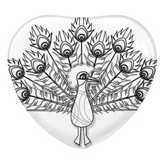 Peacock-plumage-display-bird Heart Glass Fridge Magnet (4 Pack)