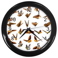 Butterfly Butterflies Insect Swarm Wall Clock (black) by 99art