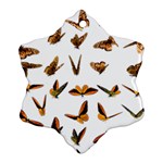 Butterfly Butterflies Insect Swarm Snowflake Ornament (Two Sides) Front