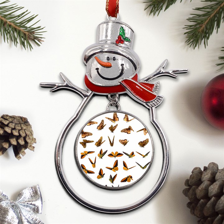 Butterfly Butterflies Insect Swarm Metal Snowman Ornament