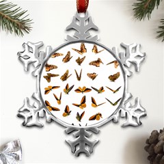 Butterfly Butterflies Insect Swarm Metal Small Snowflake Ornament by 99art