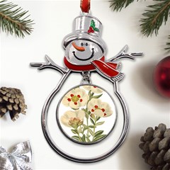 Nature-flower-leaf-plant-isolated Metal Snowman Ornament