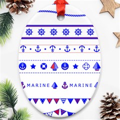 Marine Nautical Clip Art Ornament (oval)