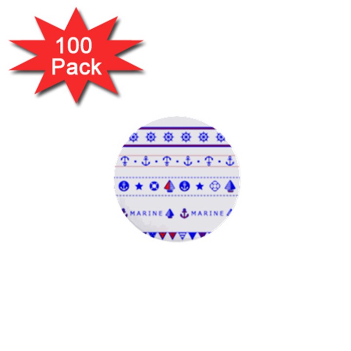 Marine Nautical Clip Art 1  Mini Buttons (100 pack) 