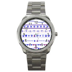 Marine Nautical Clip Art Sport Metal Watch by 99art