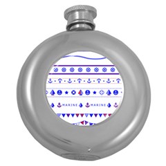 Marine Nautical Clip Art Round Hip Flask (5 Oz) by 99art