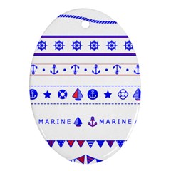 Marine Nautical Clip Art Oval Ornament (two Sides)