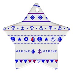 Marine Nautical Clip Art Star Ornament (two Sides)