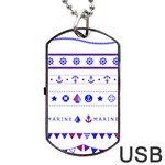 Marine Nautical Clip Art Dog Tag USB Flash (Two Sides) Front