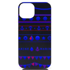 Marine Nautical Clip Art Iphone 14 Black Uv Print Case