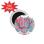 Lotus Feathers Boho Watercolor 1.75  Magnets (100 pack)  Front