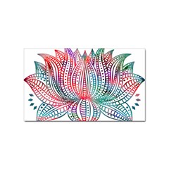 Lotus Feathers Boho Watercolor Sticker (rectangular) by 99art