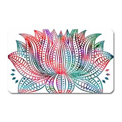 Lotus Feathers Boho Watercolor Magnet (rectangular) by 99art