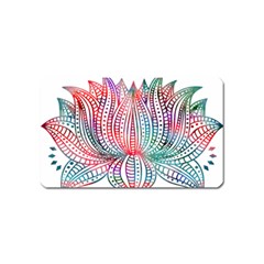 Lotus Feathers Boho Watercolor Magnet (name Card) by 99art