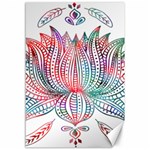 Lotus Feathers Boho Watercolor Canvas 12  x 18  11.88 x17.36  Canvas - 1