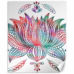 Lotus Feathers Boho Watercolor Canvas 16  X 20  by 99art