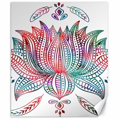 Lotus Feathers Boho Watercolor Canvas 20  X 24  by 99art