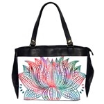 Lotus Feathers Boho Watercolor Oversize Office Handbag (2 Sides) Front