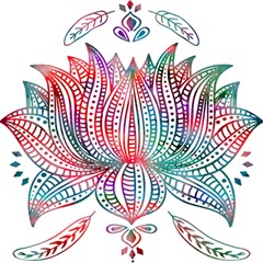 Lotus Feathers Boho Watercolor Play Mat (square) by 99art